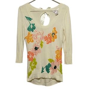 Y2K Candies Pullover Bow Sweater S Cream Fairy Art to Wear Balletcore Romantic